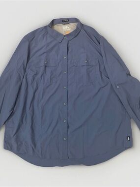 Eddie Bauer Slate Blue Button-Down Utility Shirt